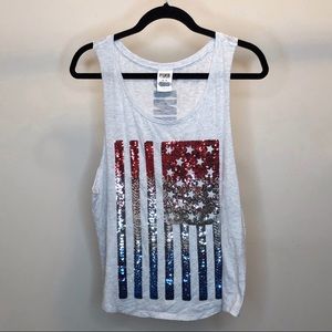 Victoria’s Secret American Flag Sequin Tank